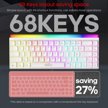iMICE GK-170 Type-C 1.5m Wired Hot-Swappable 68-Key RGB Mechanical Keyboard, GK-170