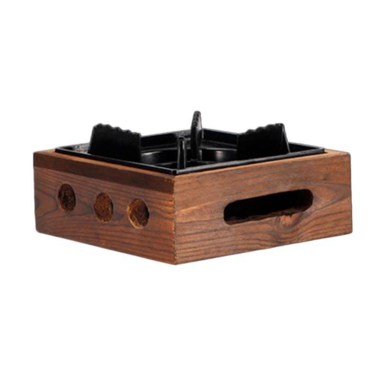 WJ Three-Hole Alcohol Stove Base Aluminum Alloy Square Stove & Dry Pot Stove, Small, Large