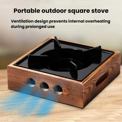 WJ Three-Hole Alcohol Stove Base Aluminum Alloy Square Stove & Dry Pot Stove, Small, Large
