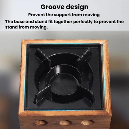 WJ Three-Hole Alcohol Stove Base Aluminum Alloy Square Stove & Dry Pot Stove, Small, Large
