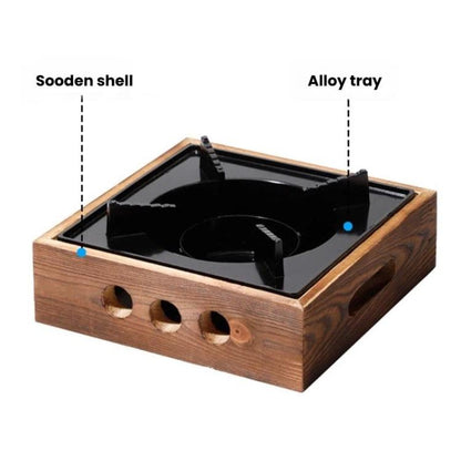 WJ Three-Hole Alcohol Stove Base Aluminum Alloy Square Stove & Dry Pot Stove, Small, Large