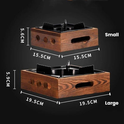 WJ Three-Hole Alcohol Stove Base Aluminum Alloy Square Stove & Dry Pot Stove, Small, Large