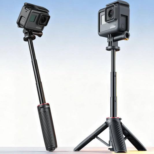 Trípode mini automático desplegable XILETU XS-22, palo selfie, monopié extensible ajustable de 13 a 30 cm para cámaras de acción.