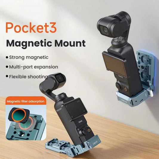 For DJI Osmo Pocket 3 COBONE Magnetic Extension Mount Quick-Release Adapter With 1/4-Inch Screw Hole & Cold Shoe, CPK-2