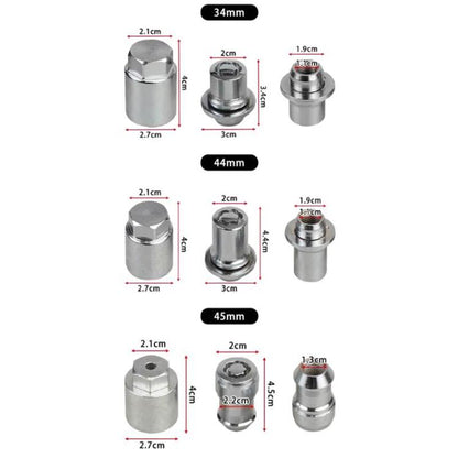 For Toyota Tundra / Sequoia Car Modified Anti-Theft Nuts Wheel Lock Lug Nuts 00276-00901, 34mm, 44mm, 45mm