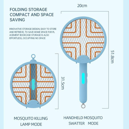 2-in-1 Folding Mosquito Zapper & Bug Zapper Lamp UV Light Attraction & Electric Shock Support Wall Mount/Handheld/Stand