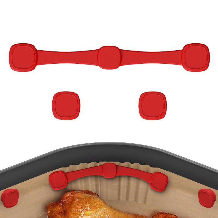 Magnetic Silicone Buckle for Air Fryer Parchment Paper Heat Resistant Liner Clips, Flower Red, Flower Black, Flower Gray, Square Red, Square Black, Square Gray, Teardrop Gray, Teardrop Black, Teardrop Red, Extended Red, Extended Black, Extended Gray