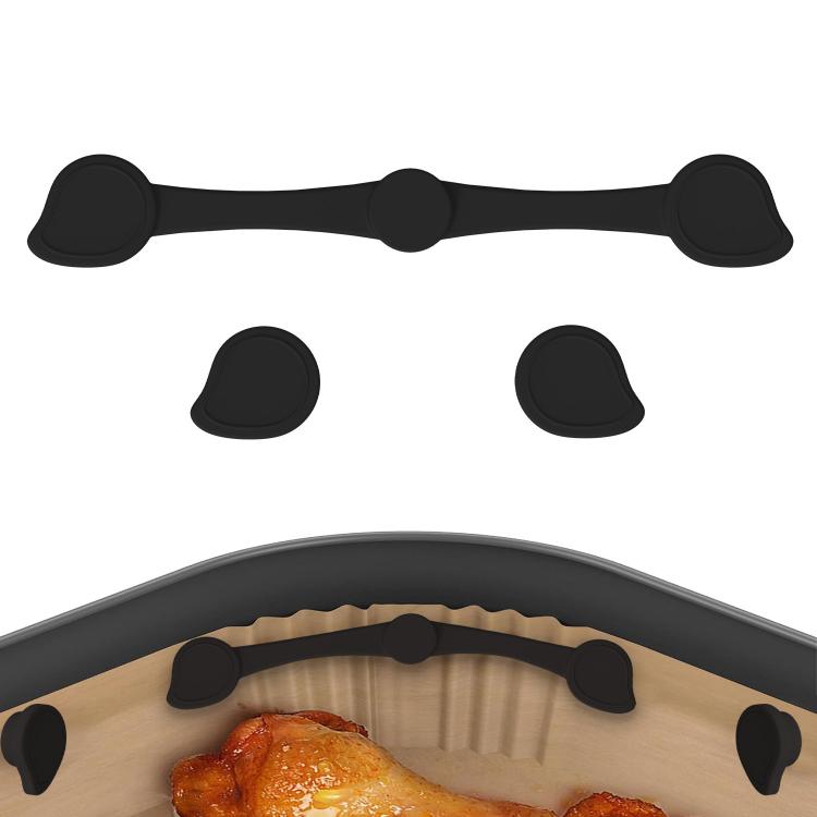 Magnetic Silicone Buckle for Air Fryer Parchment Paper Heat Resistant Liner Clips, Flower Red, Flower Black, Flower Gray, Square Red, Square Black, Square Gray, Teardrop Gray, Teardrop Black, Teardrop Red, Extended Red, Extended Black, Extended Gray