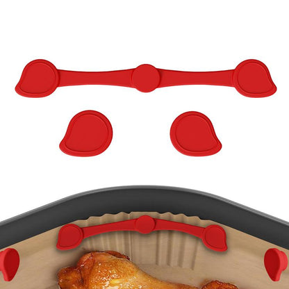 Magnetic Silicone Buckle for Air Fryer Parchment Paper Heat Resistant Liner Clips, Flower Red, Flower Black, Flower Gray, Square Red, Square Black, Square Gray, Teardrop Gray, Teardrop Black, Teardrop Red, Extended Red, Extended Black, Extended Gray