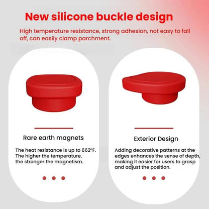 Magnetic Silicone Buckle for Air Fryer Parchment Paper Heat Resistant Liner Clips, Flower Red, Flower Black, Flower Gray, Square Red, Square Black, Square Gray, Teardrop Gray, Teardrop Black, Teardrop Red, Extended Red, Extended Black, Extended Gray