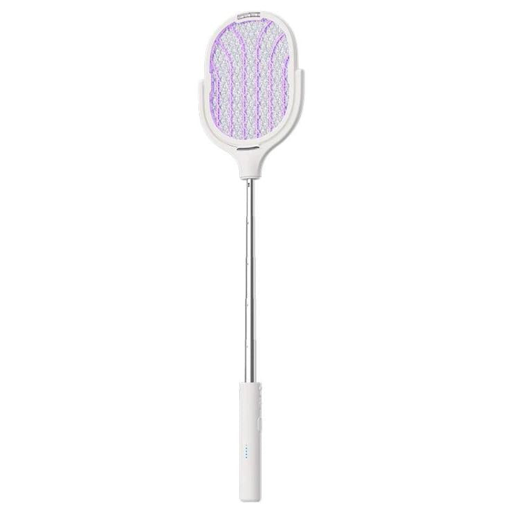 Raquette électrique anti-moustiques extensible et rotative avec base de recharge, tue-mouches automatique attirant les moustiques et éclairant, XH-63