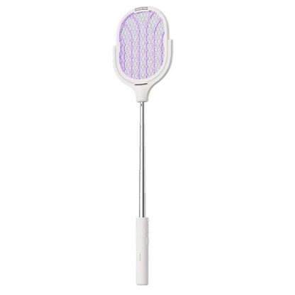 Raquette électrique anti-moustiques extensible et rotative avec base de recharge, tue-mouches automatique attirant les moustiques et éclairant, XH-63