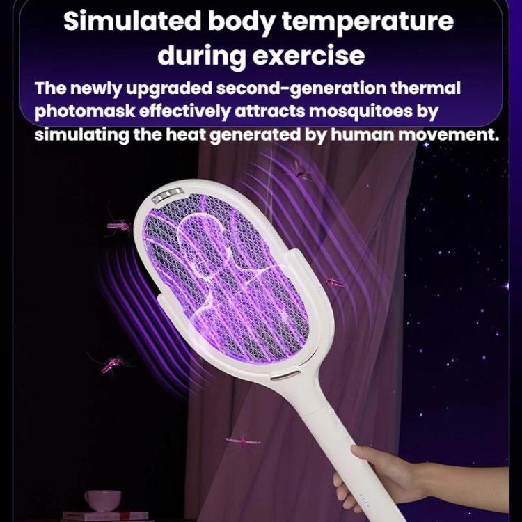 Raquette électrique anti-moustiques extensible et rotative avec base de recharge, tue-mouches automatique attirant les moustiques et éclairant, XH-63