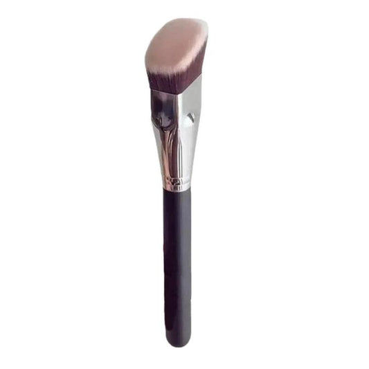 Pinceau de Maquillage Oblique à Tête Plate, Pinceau Contour Trapézoïdal, Pinceau Fard à Joues, Pinceau Fond de Teint