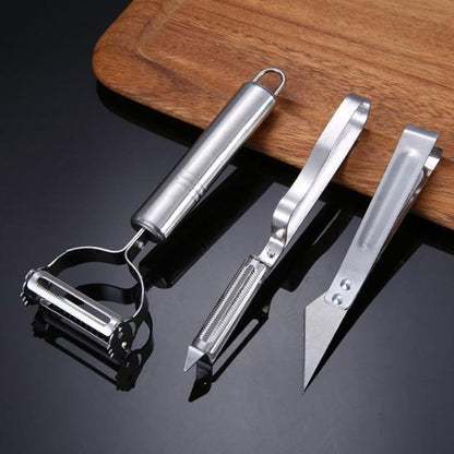 LsCook Stainless Steel Peeler & Grater, Single English Cardboard Packaged, 2-Piece Set Card-packaged