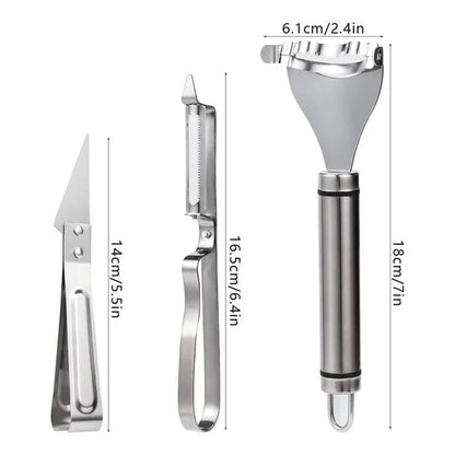 LsCook Stainless Steel Peeler & Grater, Single English Cardboard Packaged, 2-Piece Set Card-packaged