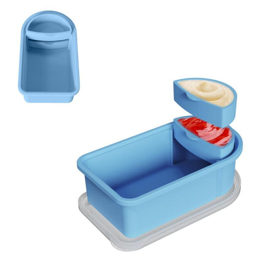 Conteneur à collation en silicone avec compartiments à sauce amovibles Rangement alimentaire pour les voyages, les pique-niques et la préparation des repas