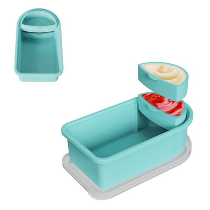 Silicone Snack Container With Removable Sauce Compartments Food Storage For Travel, Picnic & Meal Prep