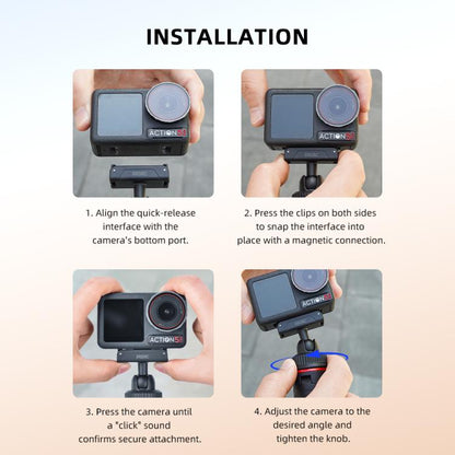 For DJI Osmo Action 5 Pro / Osmo 360 BRDRC Extended Selfie Stick Quick-Release Tripod, AC6039_2