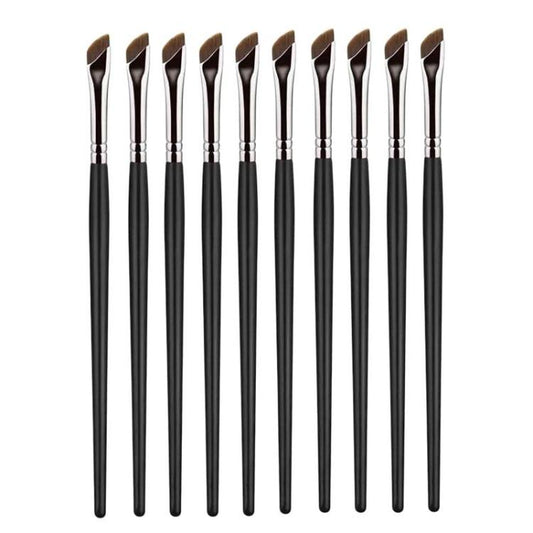 10 pinceaux biseautés ultra-fins pour eye-liner, pinceaux de maquillage détaillés Aegyo-Sal, noir faucille, marron faucille, lame