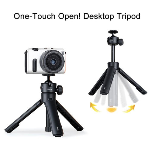 Trípode para selfies XILETU XS-21 con apertura automática al tocar el suelo y rótula metálica universal de 200-402 mm.