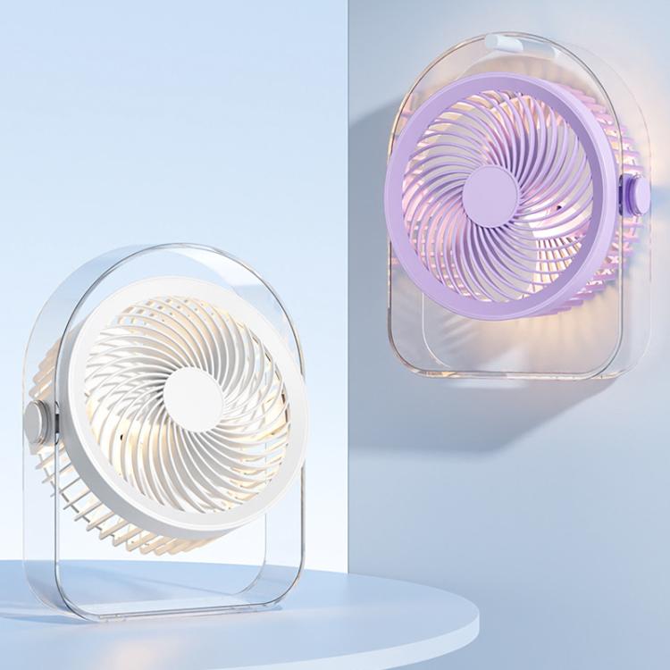 Veilleuse silencieuse de bureau pour dortoir avec ventilateur et veilleuse, Blanc prise directe, Violet prise directe, Blanc rechargeable, Violet rechargeable