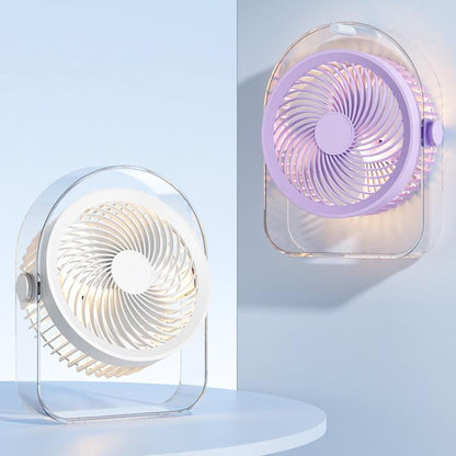 Veilleuse silencieuse de bureau pour dortoir avec ventilateur et veilleuse, Blanc prise directe, Violet prise directe, Blanc rechargeable, Violet rechargeable