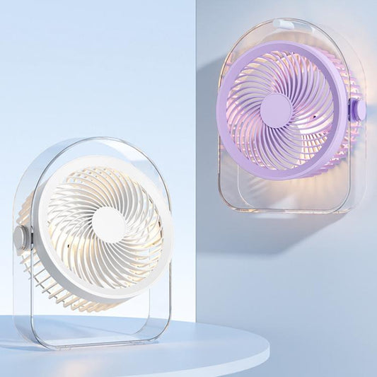 Veilleuse silencieuse de bureau pour dortoir avec ventilateur et veilleuse, Blanc prise directe, Violet prise directe, Blanc rechargeable, Violet rechargeable