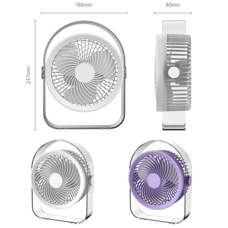 Veilleuse silencieuse de bureau pour dortoir avec ventilateur et veilleuse, Blanc prise directe, Violet prise directe, Blanc rechargeable, Violet rechargeable