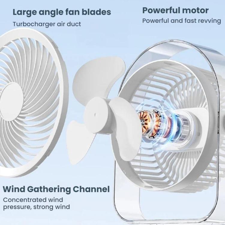 Veilleuse silencieuse de bureau pour dortoir avec ventilateur et veilleuse, Blanc prise directe, Violet prise directe, Blanc rechargeable, Violet rechargeable