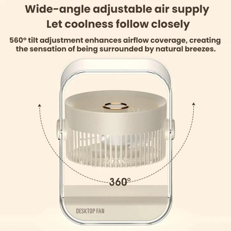 Ventilateur de bureau USB rechargeable haute puissance avec veilleuse