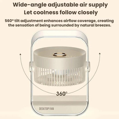 Ventilateur de bureau USB rechargeable haute puissance avec veilleuse