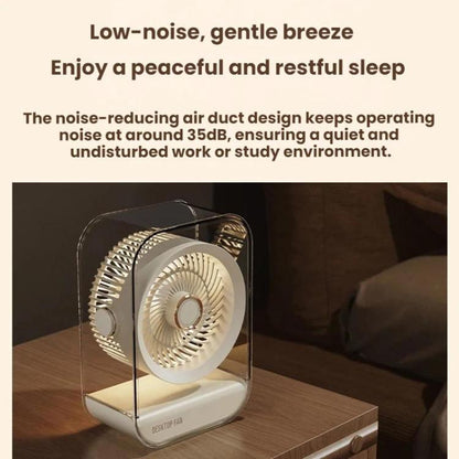 Ventilateur de bureau USB rechargeable haute puissance avec veilleuse