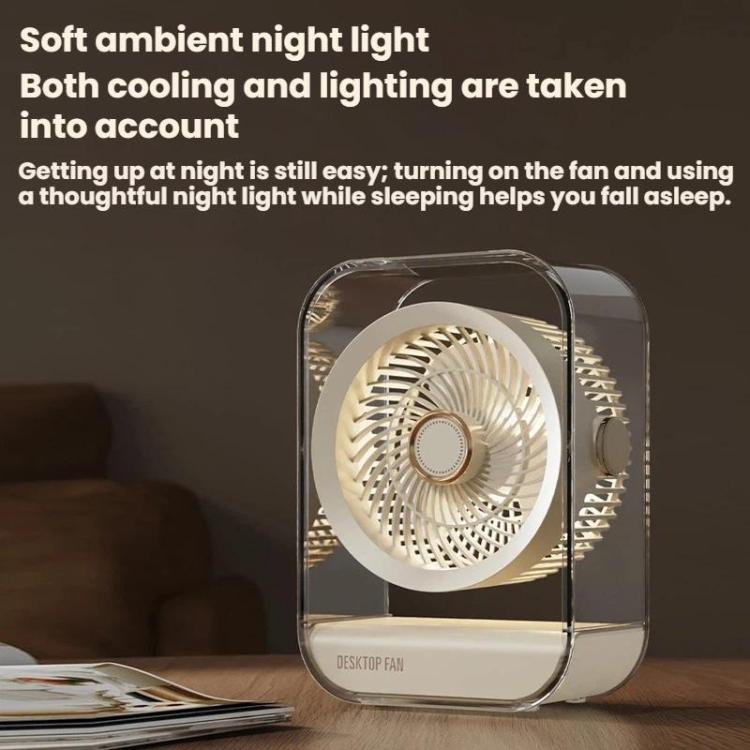 Ventilateur de bureau USB rechargeable haute puissance avec veilleuse