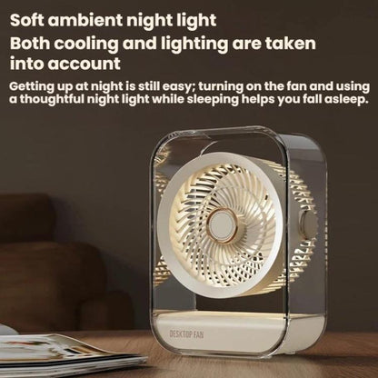 Ventilateur de bureau USB rechargeable haute puissance avec veilleuse