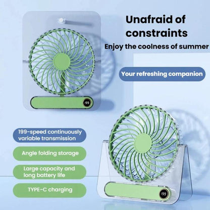 JP-08 Ultra-Thin Desktop Mini Fan Quiet Transparent Digital Display Fan For Office Desk