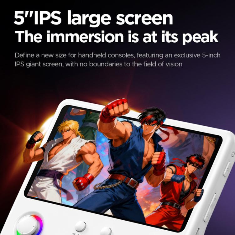 H5 5 Inch IPS HD Handheld Game Console With RGB Ambient Light Retro Mini Arcade, Portable Game Machine, Black Body Grey Key 64G, White Body Purple Key 64G, Black Body Purple Key 64G, White Body White Key 64G, Black Body Grey Key 128G                   ...