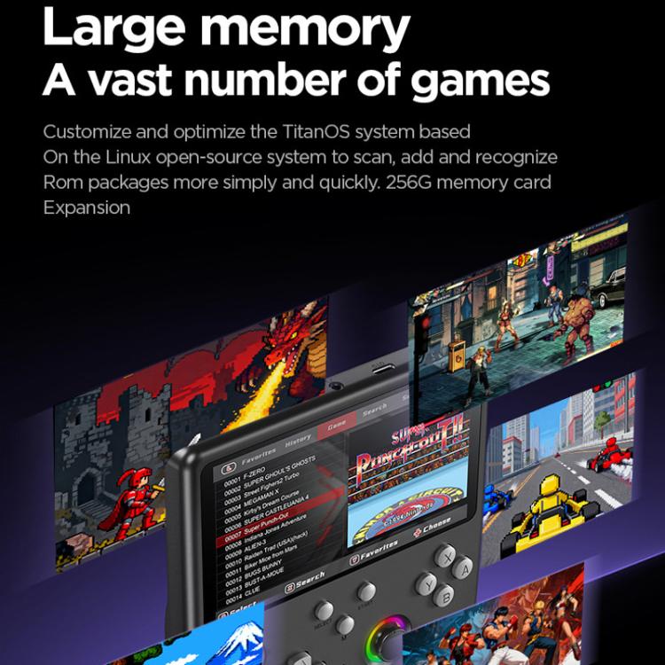 H5 5 Inch IPS HD Handheld Game Console With RGB Ambient Light Retro Mini Arcade, Portable Game Machine, Black Body Grey Key 64G, White Body Purple Key 64G, Black Body Purple Key 64G, White Body White Key 64G, Black Body Grey Key 128G                   ...