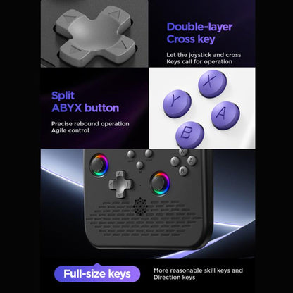H5 5 Inch IPS HD Handheld Game Console With RGB Ambient Light Retro Mini Arcade, Portable Game Machine, Black Body Grey Key 64G, White Body Purple Key 64G, Black Body Purple Key 64G, White Body White Key 64G, Black Body Grey Key 128G                   ...