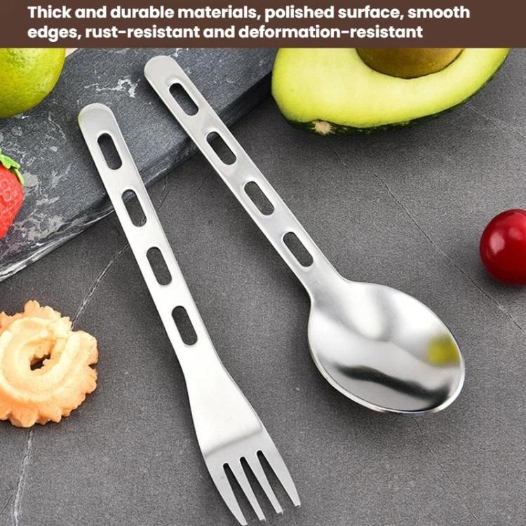 Outdoor Camping Cutlery Set Stainless Steel Knife Fork Spoon, LsCook 3-Piece Set