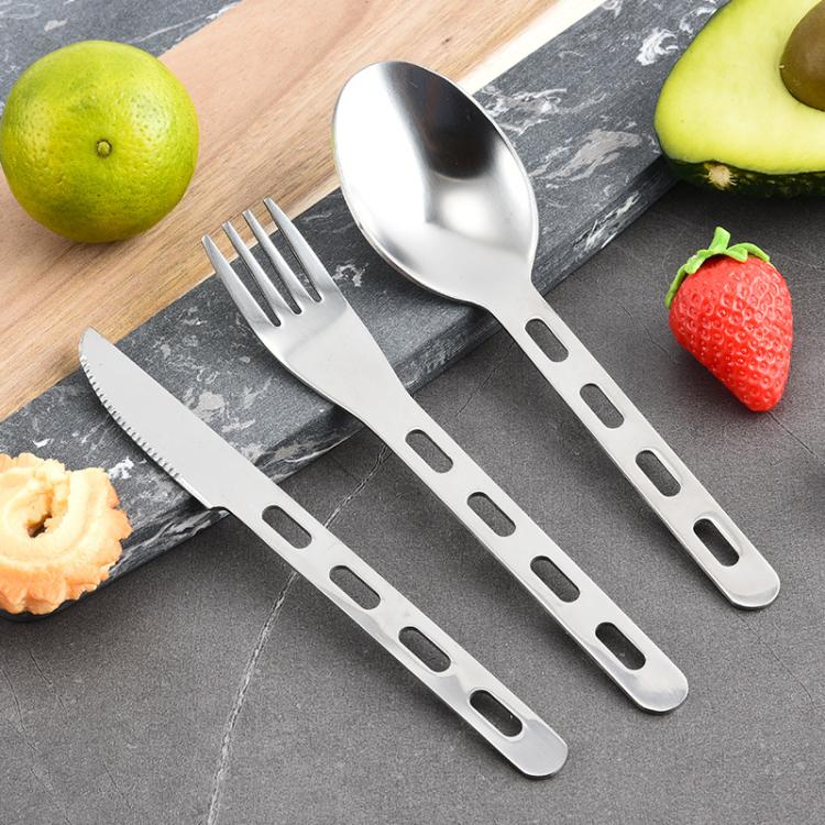 Outdoor Camping Cutlery Set Stainless Steel Knife Fork Spoon, LsCook 3-Piece Set