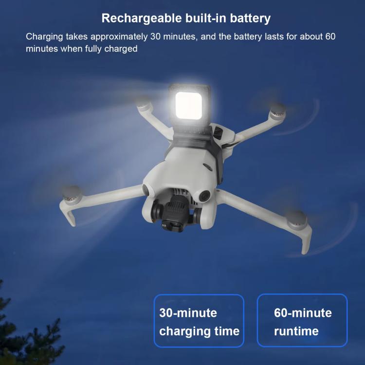 For DJI Mini 4 Pro Ultra Bright Night Flight Light 180-degree Adjustable LED Searchlight with 3 Light Modes