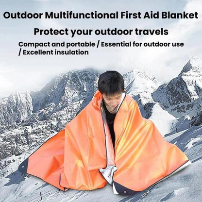3 In 1 Multifunctional Emergency Blanket Portable Outdoor Moisture-Proof Mat & Survival Tarp