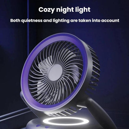 Foldable Air Circulator Fan With Battery Indicator Household Desktop & Wall-Mounted Fan With LED Light