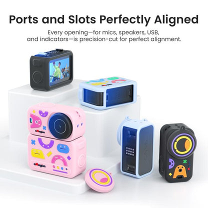 For DJI Osmo Nano aMagisn Fun Pattern Silicone Case 5-in-1 Full Body Protective Cover Skin with Lens Cap