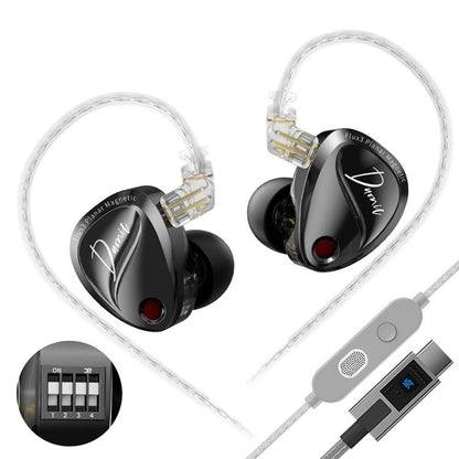 KZ Duonic Dual Power Triple Magnet Planar Magnetic 1.2m Wired HiFi Earphone, Original Sound 3.5mm, Original Sound 3.5mm With Mic, Original Sound Type-C Sound Card, Enhanced Tuning 3.5mm, Enhanced Tuning 3.5mm With Mic, Enhanced Tuning Type-C Sound Card