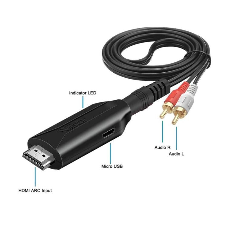 1m HDMI ARC To RCA Audio Cable Audio Extractor Adapter For Audio Systems & Speakers