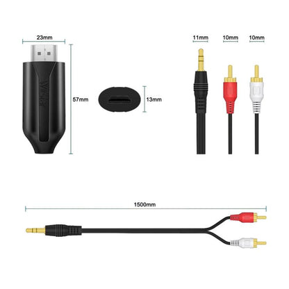 1m HDMI ARC To RCA Audio Cable Audio Extractor Adapter For Audio Systems & Speakers