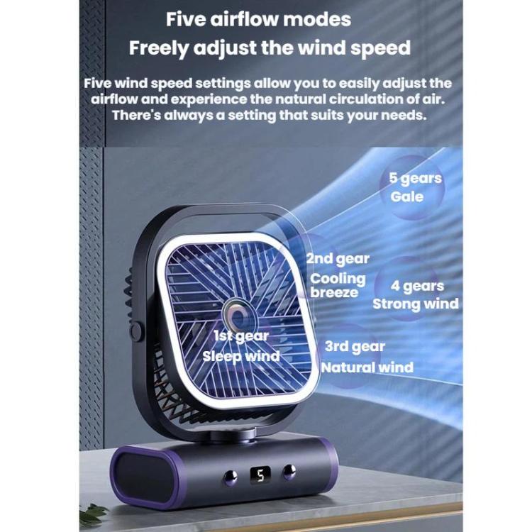 Mini ventilateur de bureau silencieux USB à fixation murale, Gris à brancher, Gris rechargeable 1200 mAh, Gris rechargeable oscillant 2400 mAh, Blanc à brancher, Blanc rechargeable 1200 mAh, Blanc rechargeable oscillant 2400 mAh