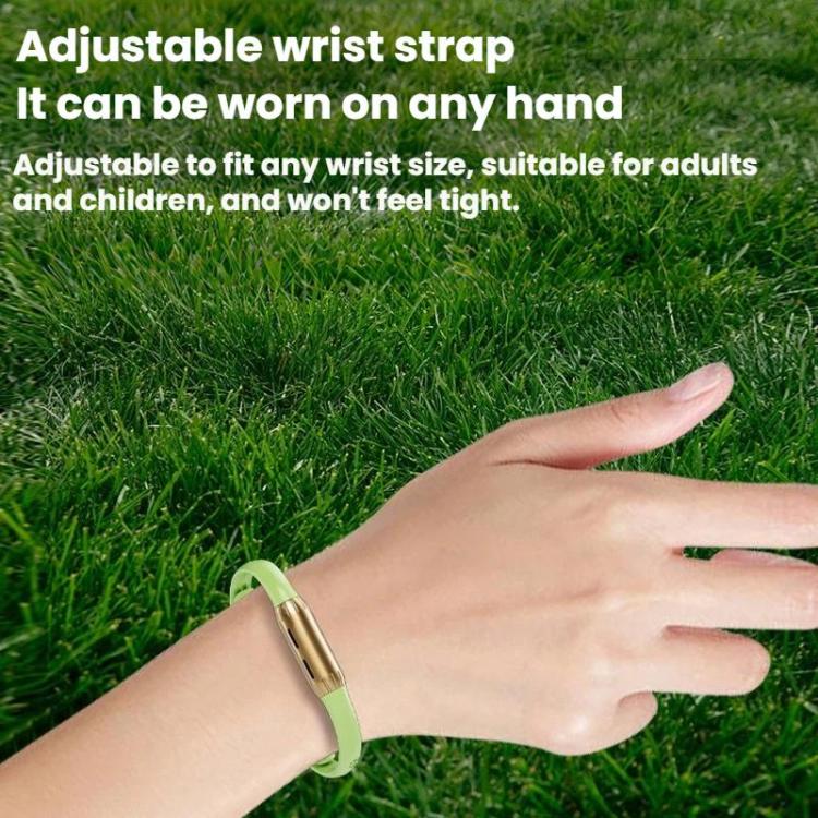 Bracelet anti-moustiques portable d'extérieur à huiles essentielles, or rose et vert, or rose et violet, or rose et beige, or rose et noir, gris acier et vert, gris acier et violet, gris acier et beige